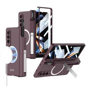 Custodia magnetica GKK ricarica wireless Ultra-sottile PC antiurto paraurti cover per Samsung Galaxy Z pieghevole 4 case
