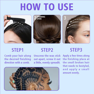 Joynna Cerise Parfumée Délié En Bois Populaire En Plastique Carré Braidz Salon Imperméable Rouge À Lèvres Bord Contrôle Cheveux Cire Bâton - Product Image 4