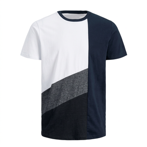 เสื้อยืดคอกลมแขนสั้นทรงใหม่คุณภาพสูงสำหรับผู้ชาย ผ้าคอตตอน/โพลีเอสเตอร์เนื้อหนา ซักง่าย แห้งไว ระบายอากาศดี เป็นมิตรต่อสิ่งแวดล้อม - Product Image 1