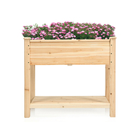 Bac à légumes surélevé en bois de cèdre - 24x48x36 pouces - Jardinière surélevée pour légumes et fleurs - Finition naturelle - Écologique - Style campagnard