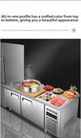 Table de préparation réfrigérée commerciale pour sandwichs, 2 portes, 8 bacs, refroidissement par air, en acier inoxydable 304, pour restaurant et traiteur