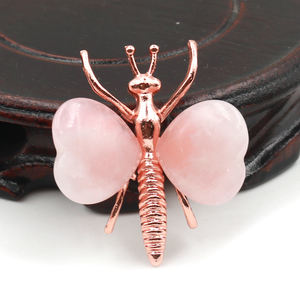 Naturel Rose Or Papillon Cristal Coeur Aile Ornement Décor À La Maison Cadeau En Gros <span class=keywords><strong>Pierre</strong></span> De Guérison Chakra Énergie Spirituelle Artisanat - Product Image 2