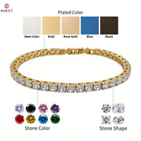 Bracelet en acier inoxydable 316L plaqué or 18 carats, bijoux fins, bracelet tennis tendance avec zircon de 5 mm pour femmes et hommes