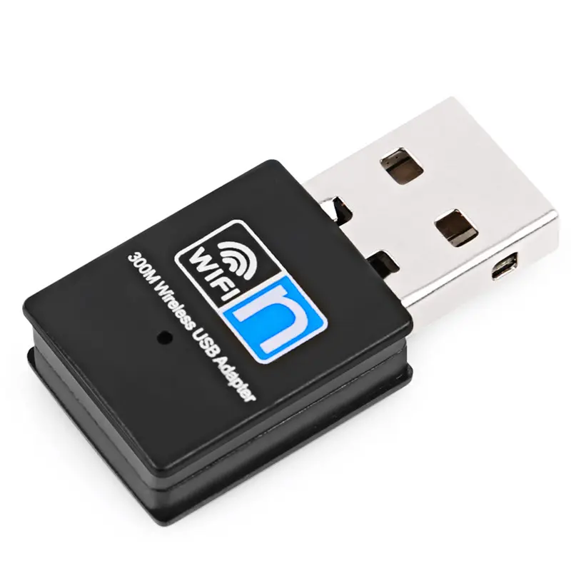 Kartu Jaringan Nirkabel Mini WIFI USB 300Mbps 2.4G PC, Adaptor Transmisi Penerima Eksternal USB Wifi Dongle
