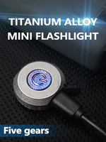 Mini Linterna LED Recargable, Herramienta de Iluminación, Linterna Portátil de Titanio para Bricolaje Industrial, Emergencias al Aire Libre, EDC