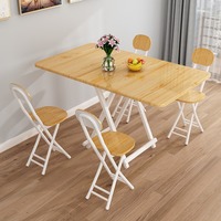 Table à manger pliable pour la maison, en panneau de densité et métal, design minimaliste, table ronde portable pour le camping, pour une utilisation en extérieur