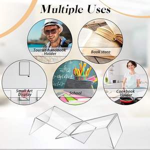 עיתון בסגנון M מחזיק ספרים אקרילי יציב מעמד קריאה שקוף אקריליק פתוח מדף תצוגת ספרים מגזינים ספרי לימוד - Product Image 4