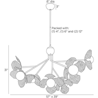 Lustre antique en laiton fait à la main en forme de branches d'arbre et de fleurs pour salle à manger et salon