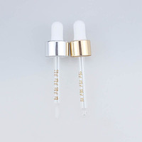 Compte-gouttes en verre argent or 18, assemblage de bouchon en aluminium or/argent/noir avec ampoule en caoutchouc et pipette en verre