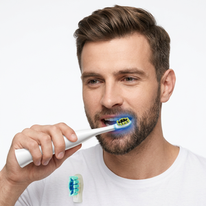 Personalized <b>Electric</b> Toothbrush Home Use Sonic Toothbrush Blue LED Gentle Bristles Smart Timer & Whitening Boost Tech - Product Image 1