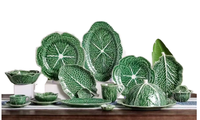 Service de table créatif en porcelaine fine avec incrustations dorées en forme de fleur – Écologique, pour salades, riz, petit-déjeuner, usage quotidien et fêtes