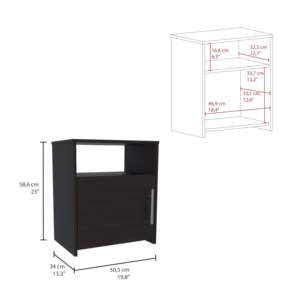 DB One-cabinet nightstand wengue ไม้เนื้อแข็งโบราณสไตล์ยุโรปที่ทันสมัยสำหรับห้องนอนอพาร์ทเมนต์คุณสมบัติการชาร์จแบบไร้สาย - Product Image 3