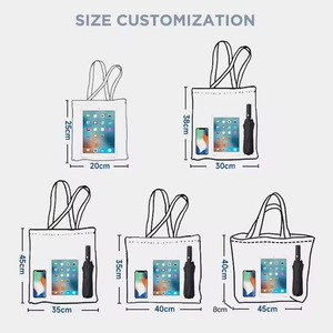 Bolsa de Compras de Algodón Personalizada <span class=keywords><strong>Rungo</strong></span> con Asa Larga, Cierre de Cremallera, Patrón de Letras, Tamaño Grande y Práctica - Product Image 4