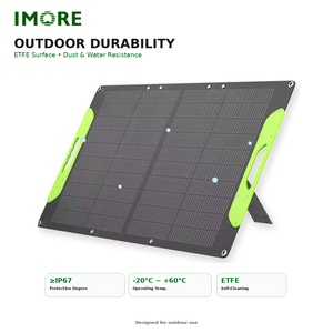 Panneau solaire pliable 100W 27.95V Voc 23.20V Vmp MC4 ETFE IP67 pour stations d'alimentation portables, camping, voyages et utilisation en extérieur - Product Image 1