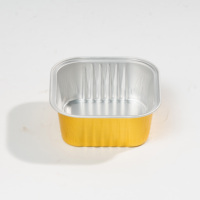 Récipients carrés jetables en PET pour plateau de cuisson en feuille d'aluminium avec couvercles cuisson et impression rondes résistantes