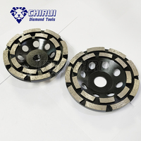 Meilleure Vente Disque de meulage diamanté à double rangée de 5 pouces (125 mm) pour le débavurage et le polissage des sols en béton, granit et marbre