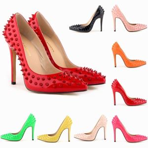 Chaussures à talons aiguilles en cuir verni pour femme, style punk, avec rivets et pointes fines, sexy, légères, antidérapantes, pour l'été et l'automne, idéales pour les soirées en club - Product Image 5