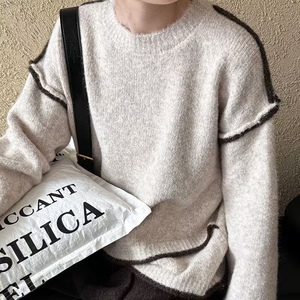 Le plus populaire en 2025 pull femme décontracté couleur unie pull quotidien mode col rond pull doux pour les femmes - Product Image 3