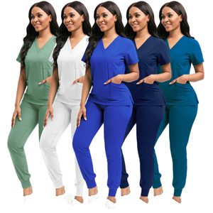 Benutzer definierte Logo Frauen elastische schnell trocknende gewebte Stoff Peelings Anzug für Doktor Zahnklinik Beauty Salon Spa Operations Kranken häuser - Product Image 2