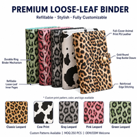 Agenda A6 con Estampado de Leopardo Creativo para Uso Transfronterizo, Carpeta de Hojas Sueltas con 6 Anillas, Cuaderno de Presupuesto, Regalo