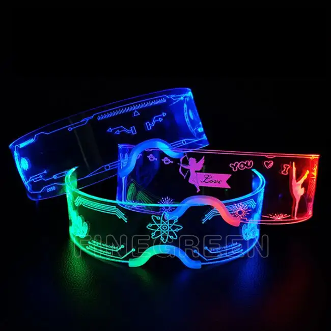 Multi Color Drop Shipping Led Flashing Glasses Party Supply Funny Cool Led Technology Glasses PVC Party Decoration 6 Color