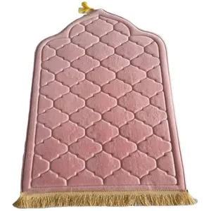 工厂批发便宜的伊斯兰祈祷垫便携式矩形旅行地毯穆斯林口袋地毯伊斯兰礼品
