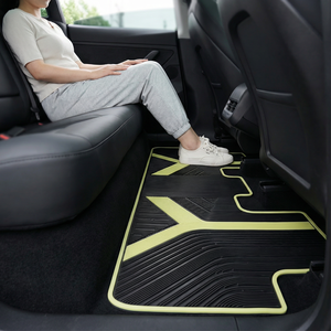 Tapis de voiture en caoutchouc imperméable 3D à bordure étendue pour Tesla Model Y, protection tout temps, ensemble complet, 2017-2025 - Product Image 6