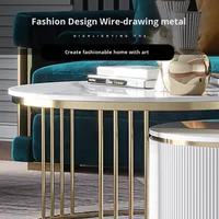 Ensemble de meuble TV et table basse en acier inoxydable extensible de style nordique moderne, design luxueux léger, petit et grand, pour la maison, salon