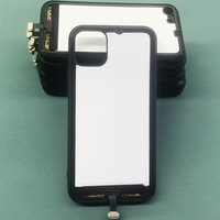 Étuis de téléphone portable en verre trempé lumineux à LED vierge en TPU PC noir pour tous les modèles d'iPhone et pour Android Étui de téléphone à LED