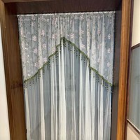 Rideau décoratif demi-voilage pour chambre à coucher, style campagnard français, en dentelle et fil, à motifs floraux, toutes saisons, anti-moustiques