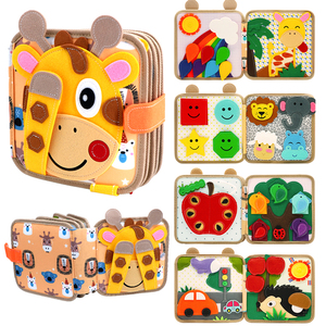 Livre en <span class=keywords><strong>feutre</strong></span> Montessori pour l'éducation précoce des enfants, livre d'activités en tissu doux pour bébés, tableau d'activités portable sur le thème des animaux pour les tout-petits <span class=keywords><strong>de</strong></span> 1 à 3 ans - Product Image 2