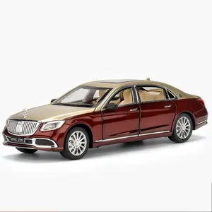 Modellini di automobili 1:24 Benz Maybach S600 con suono e luce pullback decorare in metallo modellini auto Modelo del coche