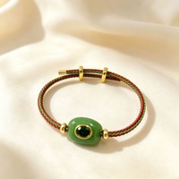 Bracelet en perles naturelles, cordon tressé réglable, accent doré, pierre incrustée, charme coloré, bijoux bohèmes, cadeau pour femmes
