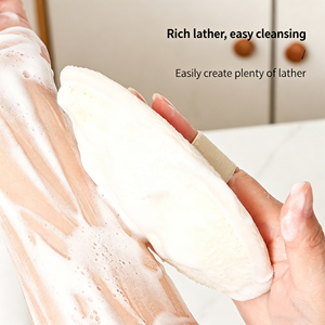 Éponge de loofah naturelle, étiquette privée, ovale, exfoliante, pour la douche, tampon de bain, gommage, réutilisable, pour le démaquillage - Product Image 3
