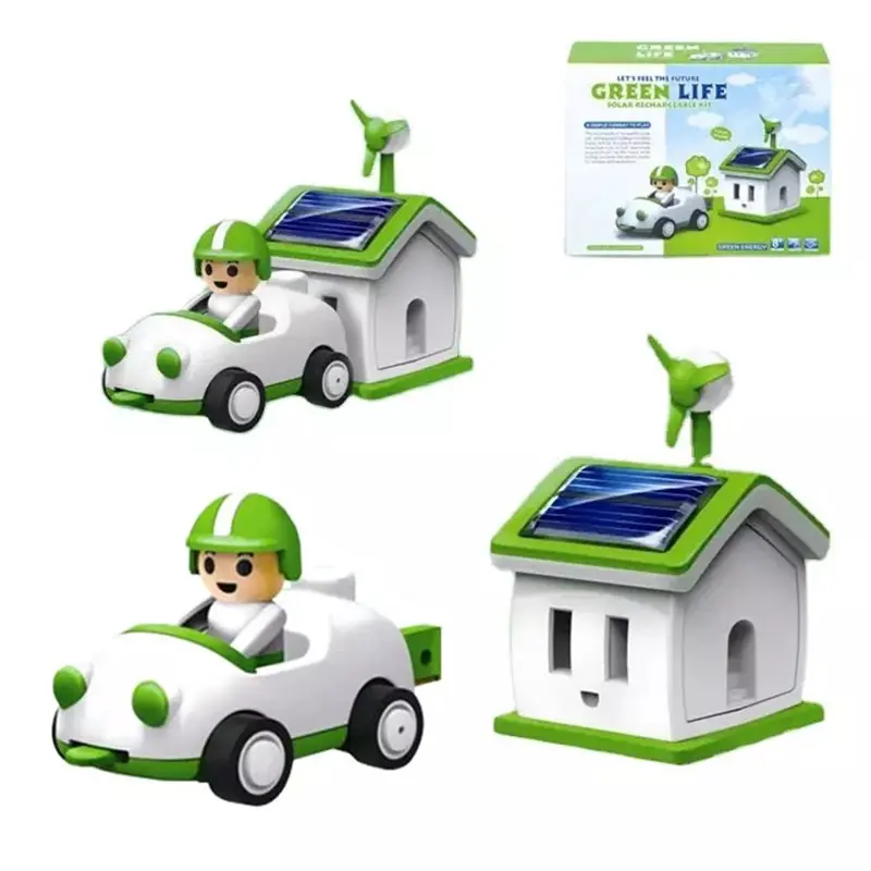 Kit de voiture jouet solaire en plastique pour enfants Diy Mini Solar Rechargeable Environmental Products