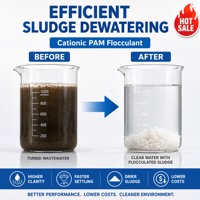 Polyacrylamide Cationique pour la Déshydratation des Boues, Agent de Traitement des Eaux Usées, Floculant en Poudre Haute Efficacité, Pureté 99%, pH 5.0-7.0