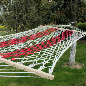 <b>Hammock</b> Cotton Rope Net 200x120 Cm Durable Outdoor Furniture Rustic Design For Garden Patio Use - Product Image 1
