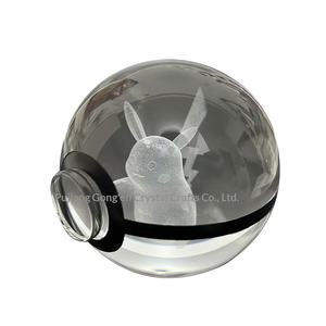 Nouvelle figurine Poké Ball lumineuse style étranger, boule de cristal Pokémon, veilleuse créative tendance, ornement lune Eevee automatique - Product Image 5
