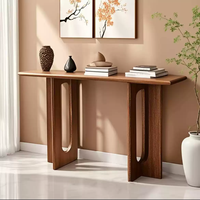 Nouvelle table d'entrée moderne en bois massif, banc mural long, comptoir décoratif pour la maison, étagère de rangement pour le hall d'entrée