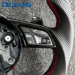 Volante Deportivo de Cuero con Base Plana Personalizado para <span class=keywords><strong>Audi</strong></span> 2014 2015 2016 S6 S7 A4 A5 A6 A7 Q3 Q5 A3 S3 S8 con Franja Roja - Product Image 6