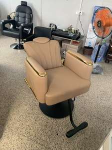 Fauteuil de coiffure moderne en cuir avec tête d'huileuse réglable et design rotatif pour salon de coiffure et usage en usine - Product Image 5