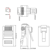 Rj45 utp connectores conector RJ 45 cat 6 sftp utp stecker durch rd45 stecker CAT6a RJ45 stecker perforiert