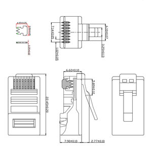 Rj45 utp connecteur conectores conector RJ 45 cat 6 sftp utp plug pass through <span class=keywords><strong>rd45</strong></span> connecteur CAT6a RJ45 connecteur perforé - Product Image 5