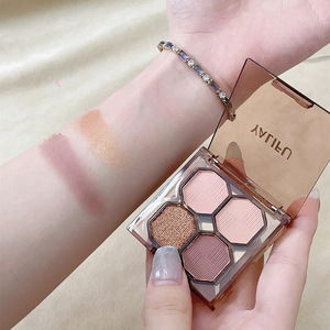 Yali Fu Four-Color Pearlescent Earth Tone <strong>Eyeshadow</strong> <strong>Palette</strong> for Female Students-Party Live Broadcast Net <strong>Red</strong> Powder - Product Image 3