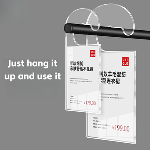 Rõ ràng Pet treo giá tag chủ trong suốt bán lẻ dấu hiệu hiển thị cho quần áo may mặc giá - Product Image 2