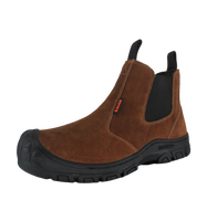 Bottes de travail anti-perforation à embout d'acier, semelle extérieure en caoutchouc antidérapante, en cuir suédé sans lacets, pour l'exploitation minière, le soudage, la construction et l'usine