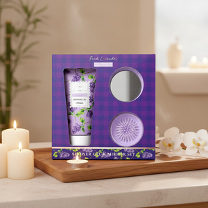 Ensemble de gel <span class=keywords><strong>douche</strong></span> pour le corps à la lavande pour femmes en gros, ensemble de soins du corps, hydratant, nettoyant, ensemble cadeau luxueux pour le <span class=keywords><strong>bain</strong></span> - Product Image 1