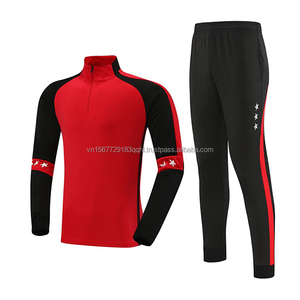 เสื้อฟุตบอลฤดูใบไม้ร่วงฤดูหนาวปี 2026 แจ็คเก็ตแขนยาวแบบซิปครึ่งตัว พิมพ์ลาย ระบายอากาศได้ดี ชุดฝึกซ้อมสำหรับเด็กและผู้ใหญ่ ผ้าฟลีซ - Product Image 1