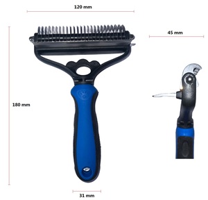 Di grandi dimensioni a doppio lato per cani da compagnia barboncini con sottopelo arruffati per rimuovere il pettine di rastrello - Product Image 3