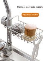 Égouttoir de cuisine en acier inoxydable écologique pour évier simple, support de rangement pour boissons, support de robinet, égouttoir à savon, porte-serviettes, fixation par boulons